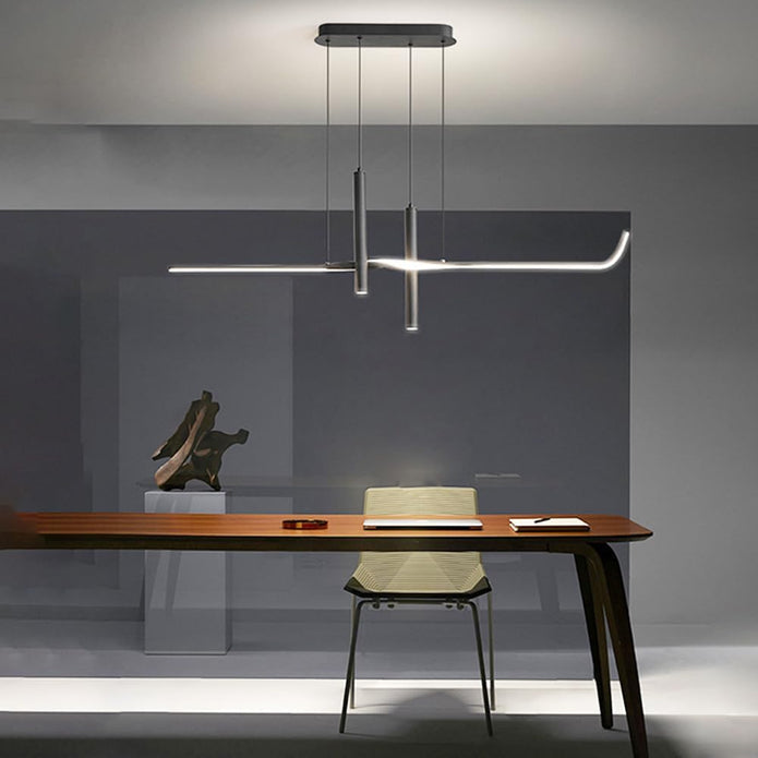 BAMDECOR A206 Modern Black Scandinavian Pendant Light Table Dining Room Living Room Pendant Lighting 1.2 Meters 3