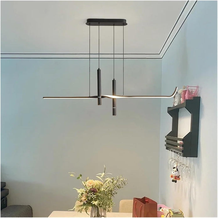 BAMDECOR A206 Modern Black Scandinavian Pendant Light Table Dining Room Living Room Pendant Lighting 1.2 Meters 4