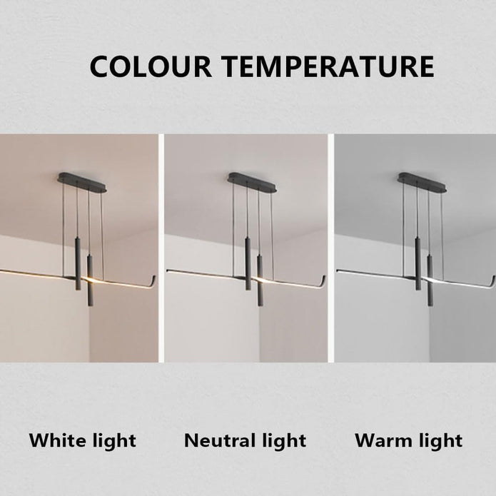 BAMDECOR A206 Modern Black Scandinavian Pendant Light Table Dining Room Living Room Pendant Lighting 1.2 Meters 6