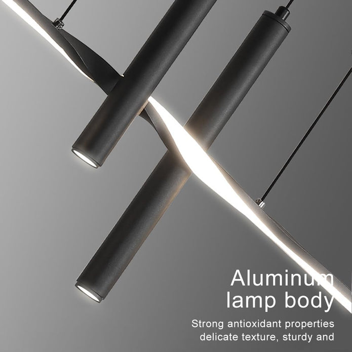 BAMDECOR A206 Modern Black Scandinavian Pendant Light Table Dining Room Living Room Pendant Lighting 1.5 Meters 3