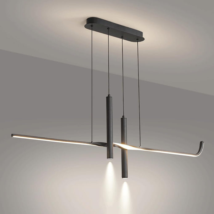 BAMDECOR A206 Modern Black Scandinavian Pendant Light Table Dining Room Living Room Pendant Lighting 1.5 Meters 4