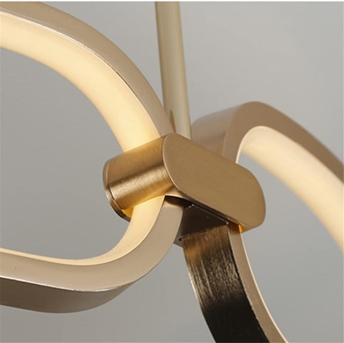 BAMDECOR A209 Colette Ceiling Chandelier Led Modern Circular Art Aluminum Light Fixture for Living Room Bedroom Indoor Decor(3 Rings) 5