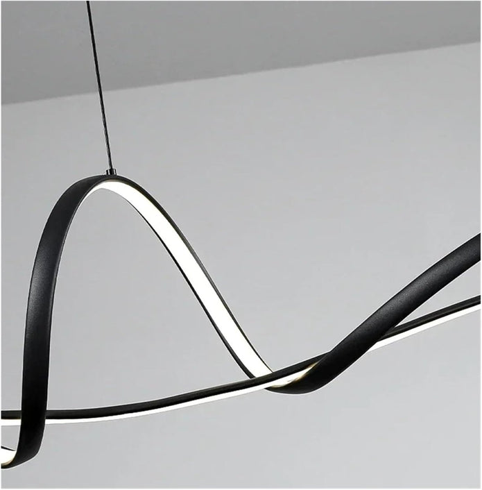 BAMDECOR A210 Modern LED Linear Pendant Lights with Dimmable LED and Adjustable Hanging Length 120cm -Black 5