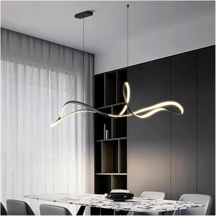 BAMDECOR A210 Modern LED Linear Pendant Lights with Dimmable LED and Adjustable Hanging Length 150cm -Black 3