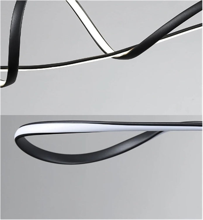 BAMDECOR A210 Modern LED Linear Pendant Lights with Dimmable LED and Adjustable Hanging Length 150cm -Black 5