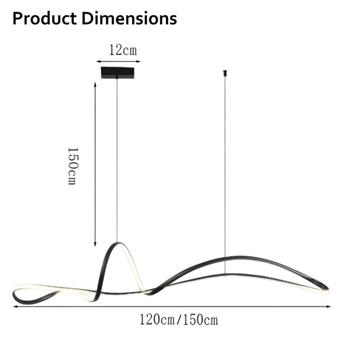 BAMDECOR A210 Modern LED Linear Pendant Lights with Dimmable LED and Adjustable Hanging Length 150cm -Black 6