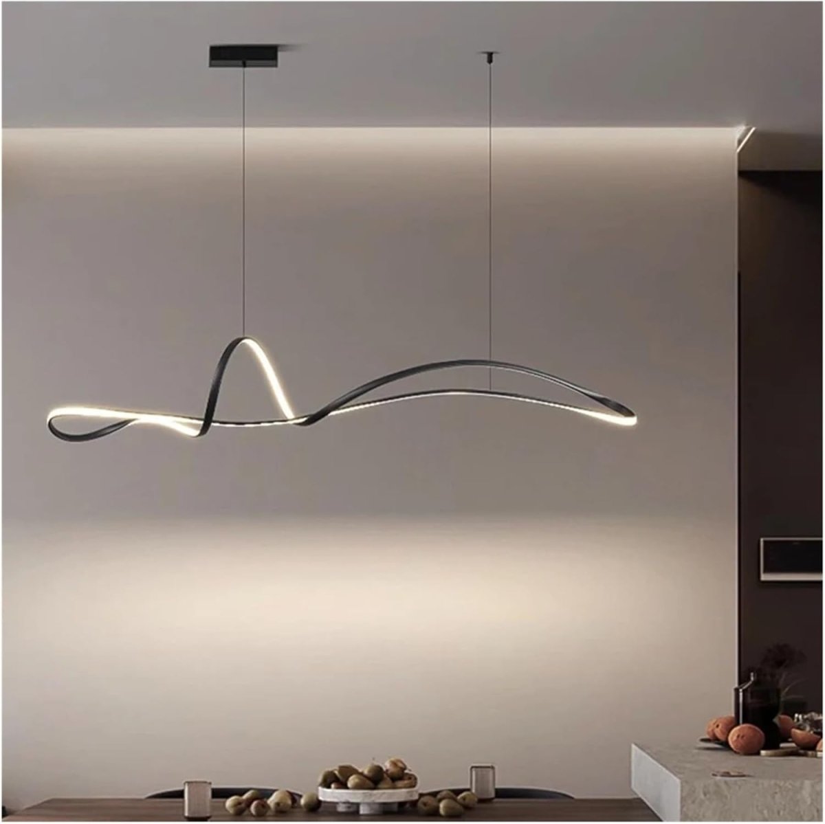BAMDECOR A210 Modern LED Linear Pendant Lights with Dimmable LED and Adjustable Hanging Length 180cm -Black 3