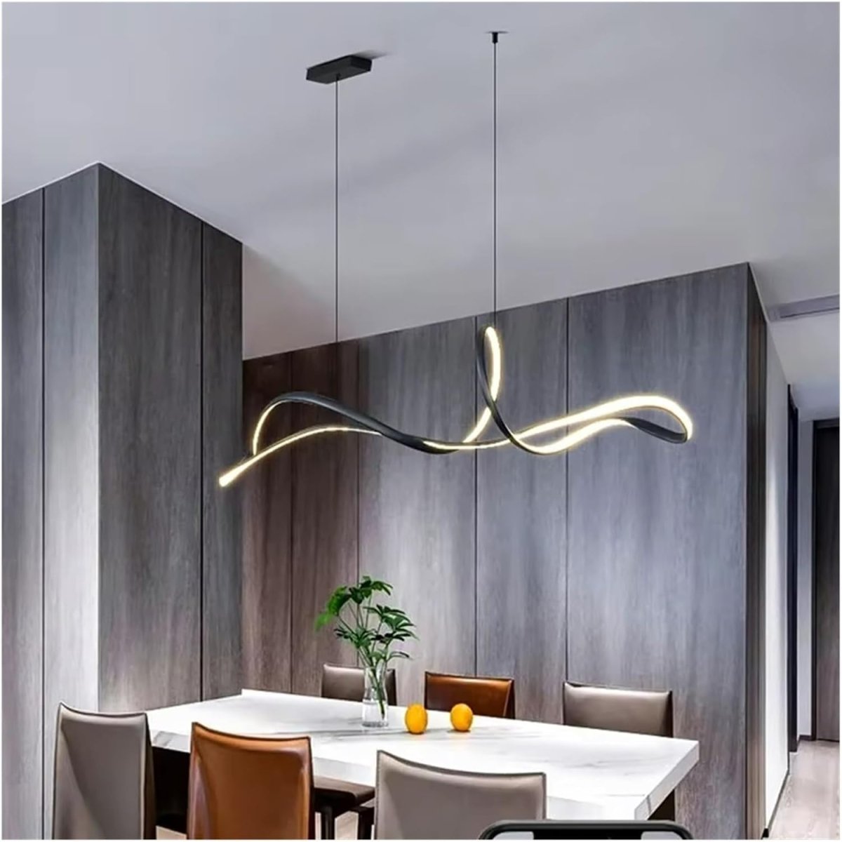 BAMDECOR A210 Modern LED Linear Pendant Lights with Dimmable LED and Adjustable Hanging Length 180cm -Black 4