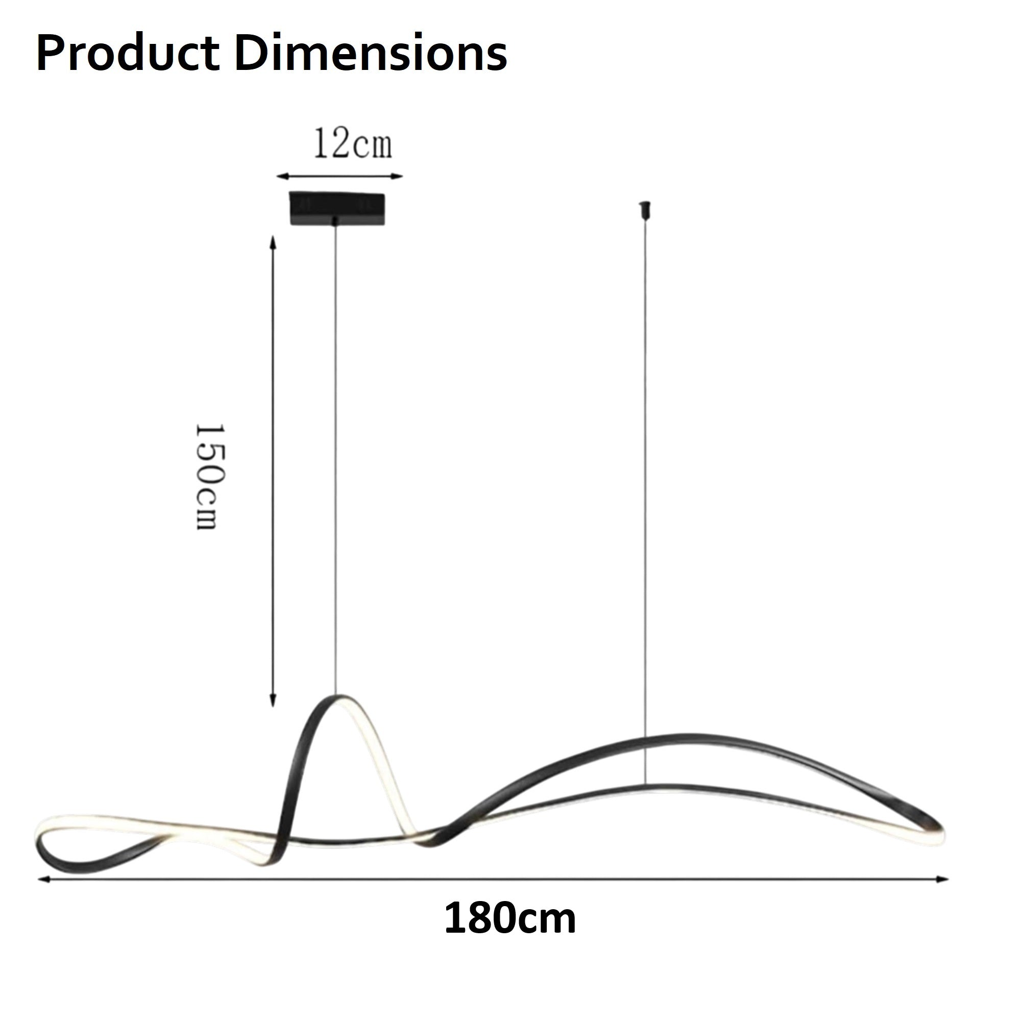 BAMDECOR A210 Modern LED Linear Pendant Lights with Dimmable LED and Adjustable Hanging Length 180cm -Black 5