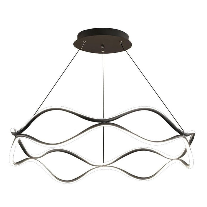 BAMDECOR A212/1 Black Modern Wavy Art Aluminum Light Fixture for Living Room Bedroom Indoor Decor 5