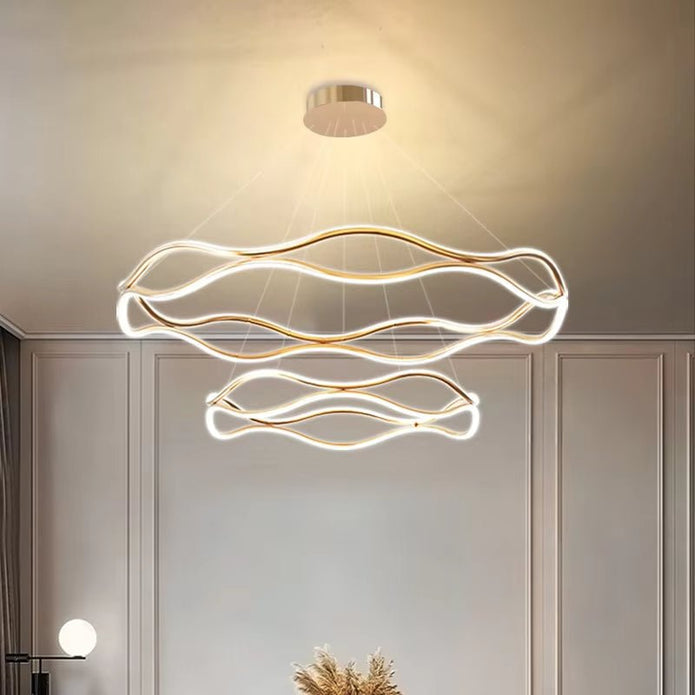 BAMDECOR A212/2 Modern Wavy Art Aluminum Light Fixture for Living Room Bedroom Indoor Decor 5