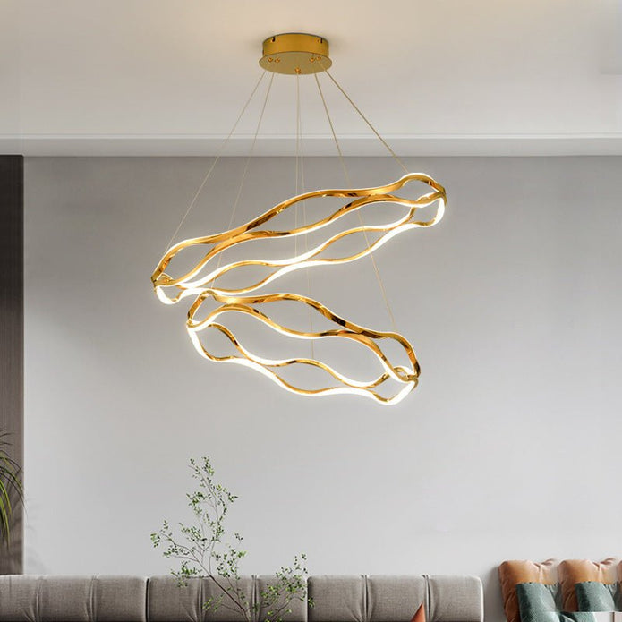 BAMDECOR A212/2 Modern Wavy Art Aluminum Light Fixture for Living Room Bedroom Indoor Decor 7