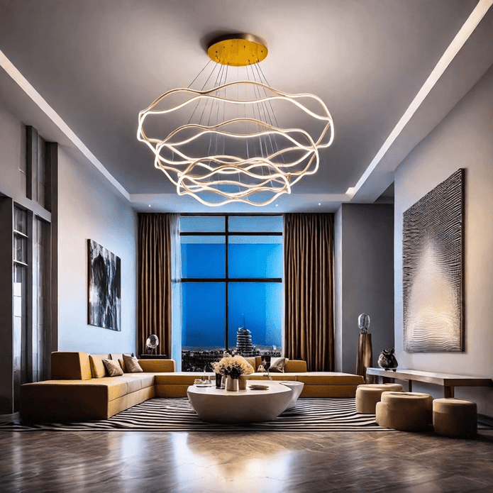 BAMDECOR A212/3 Modern Wavy Art Aluminum Light Fixture for Living Room Bedroom Indoor Decor 3