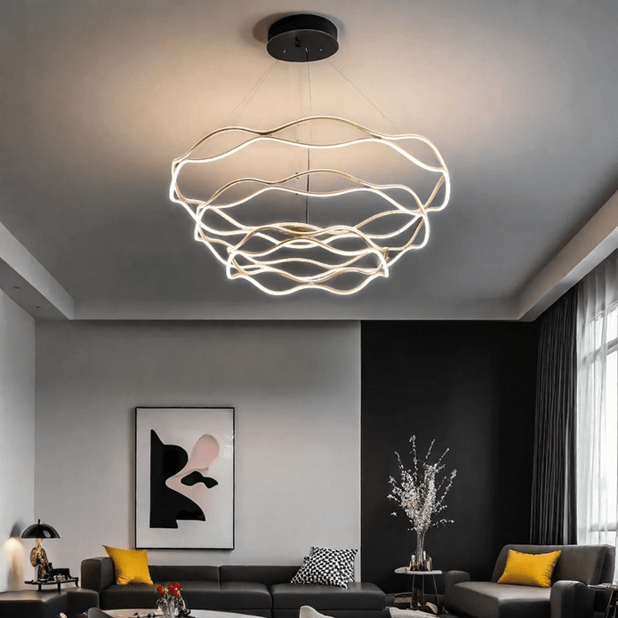 BAMDECOR A212/3 Modern Wavy Art Aluminum Light Fixture for Living Room Bedroom Indoor Decor 5