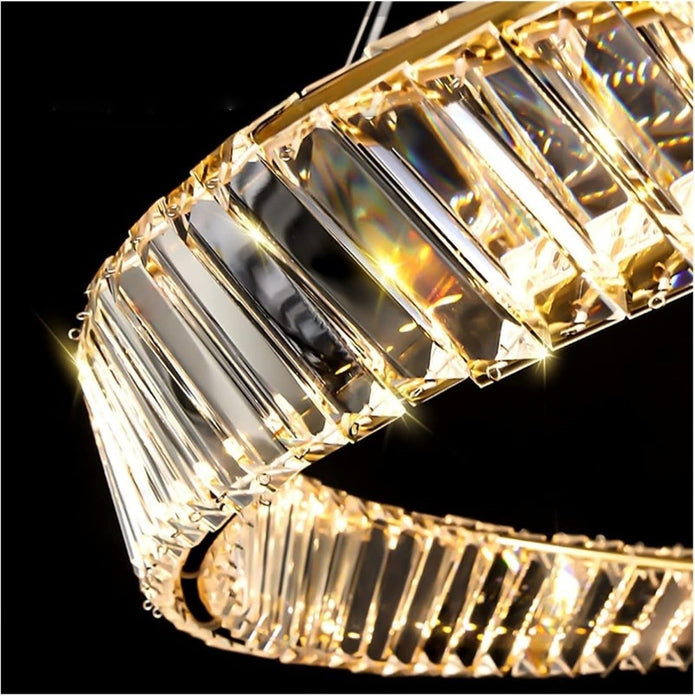 BAMDECOR C3342/1 Modern Crystal Chandeliers Lighting Fixtures Contemporary Wave Chandelier Lighting Fixtures Crystal Pendant Ceiling Lights for Living Room (Gold) 5