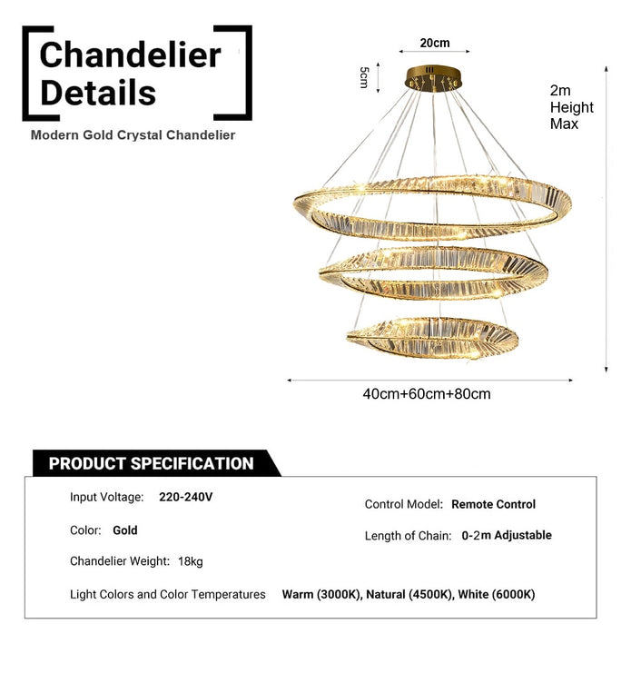BAMDECOR C3342/3 Modern Crystal Chandeliers Lighting Fixtures Contemporary Wave Chandelier Lighting Fixtures Crystal Pendant Ceiling Lights for Living Room (Gold) 5