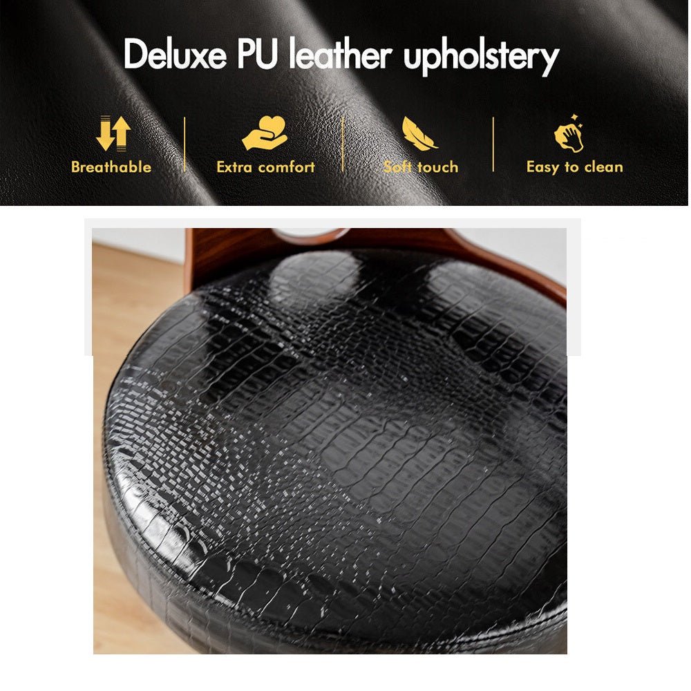 Bar Stools Kitchen Bar Stool Leather Barstools Swivel Gas Lift Counter Chairs- Black 4