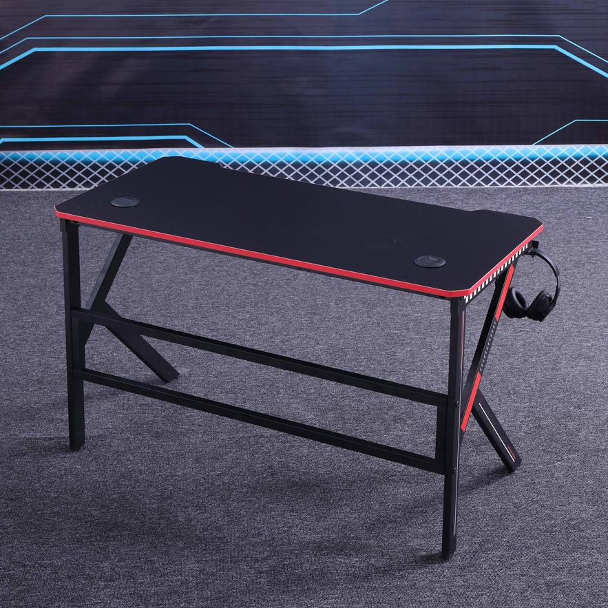 Gaming Desk Desktop PC Computer Desks Desktop Racing Table Office Laptop Home K-Shaped Legs Black 120cm 4