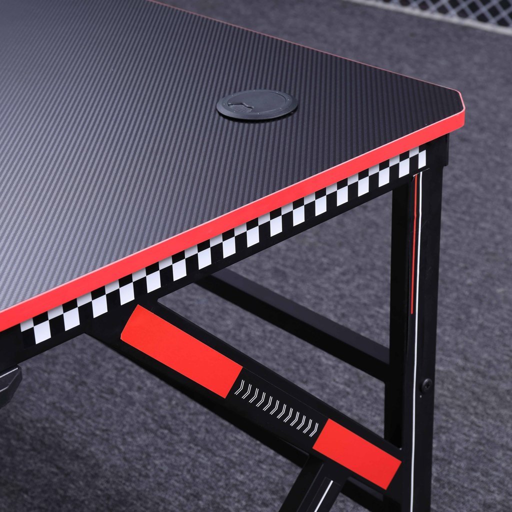 Gaming Desk Desktop PC Computer Desks Desktop Racing Table Office Laptop Home K-Shaped Legs Black 140cm 7