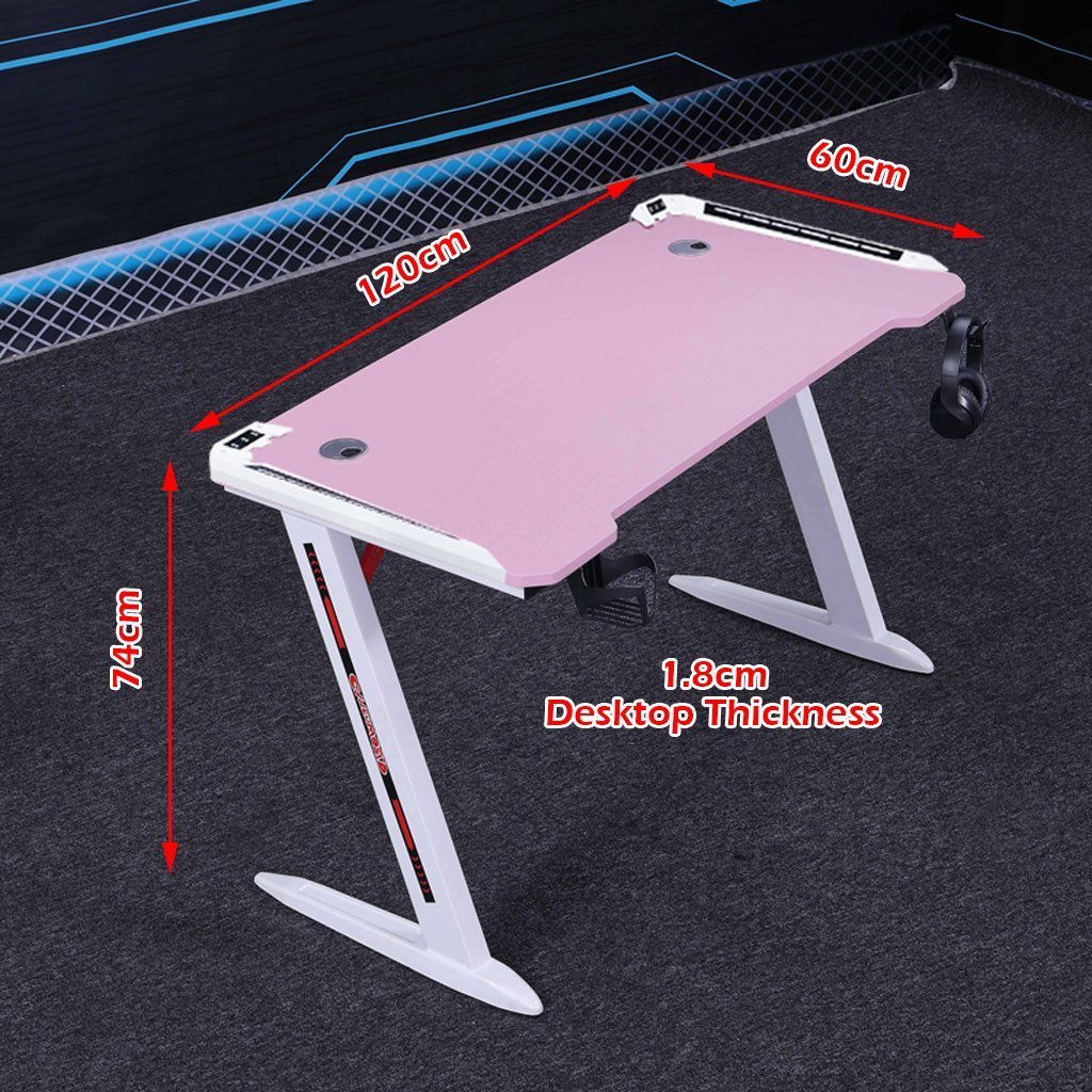 140cm RGB Gaming Desk Desktop PC Computer Desks Desktop Racing Table Office Laptop Home AU 5