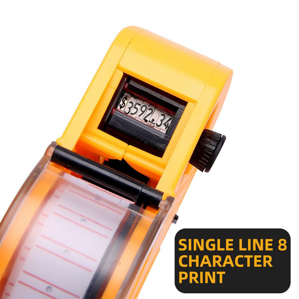 Price Tag Gun Labeller Pricing with 2 Rolls Labels and Inks Roller Machine Kit Yellow 8