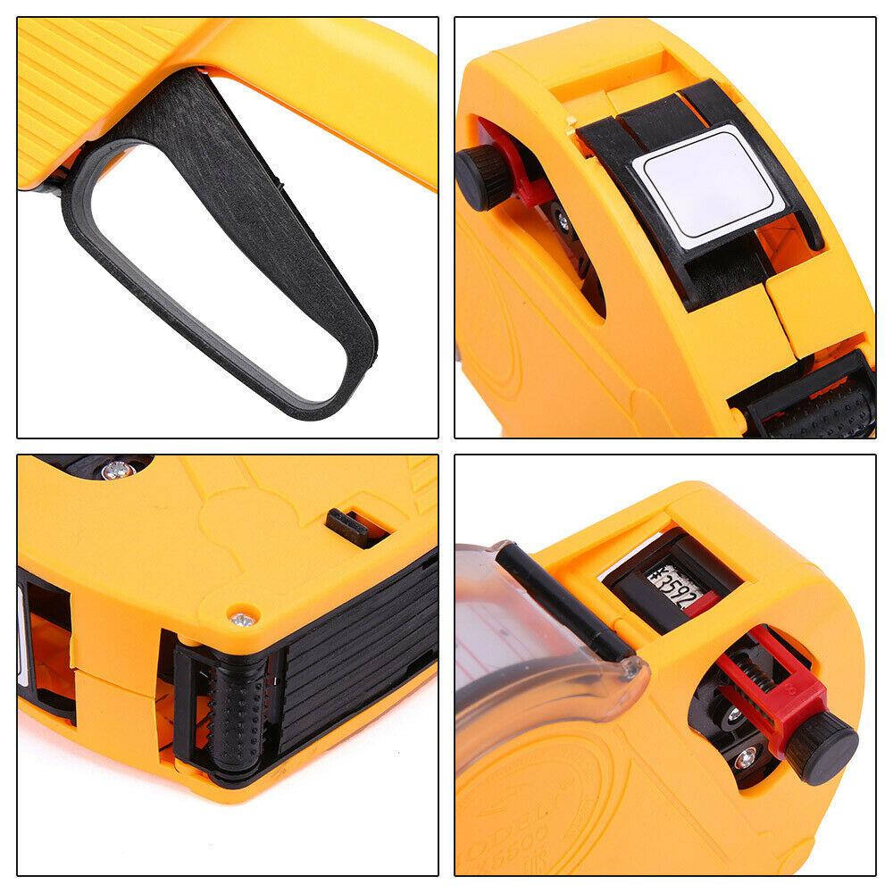 Price Tag Gun Labeller Pricing with 2 Rolls Labels and Inks Roller Machine Kit Yellow 10