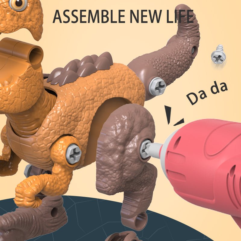 Disassemble Blocks Jurassic Dinosaurs Building Blocks Toys Battery Drill Tyrannosaurus Rex Wyvern Velociraptor Stegosaurus 5 3