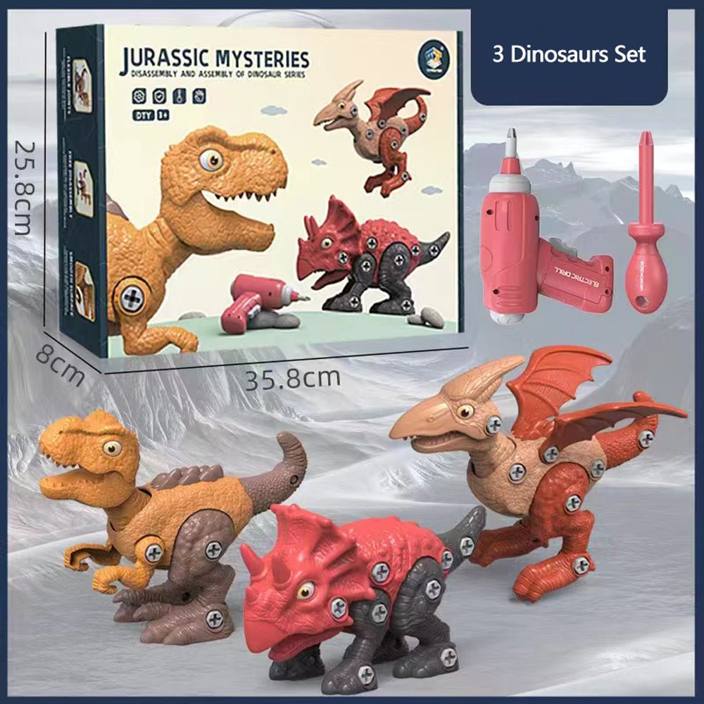 Disassemble Blocks Jurassic Dinosaurs Building Blocks Toys Battery Drill Tyrannosaurus Rex Wyvern Velociraptor Stegosaurus 5 9