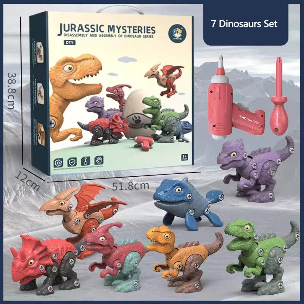 Disassemble Blocks Jurassic Dinosaurs Building Blocks Toys Battery Drill Tyrannosaurus Rex Wyvern Velociraptor Stegosaurus 5 10