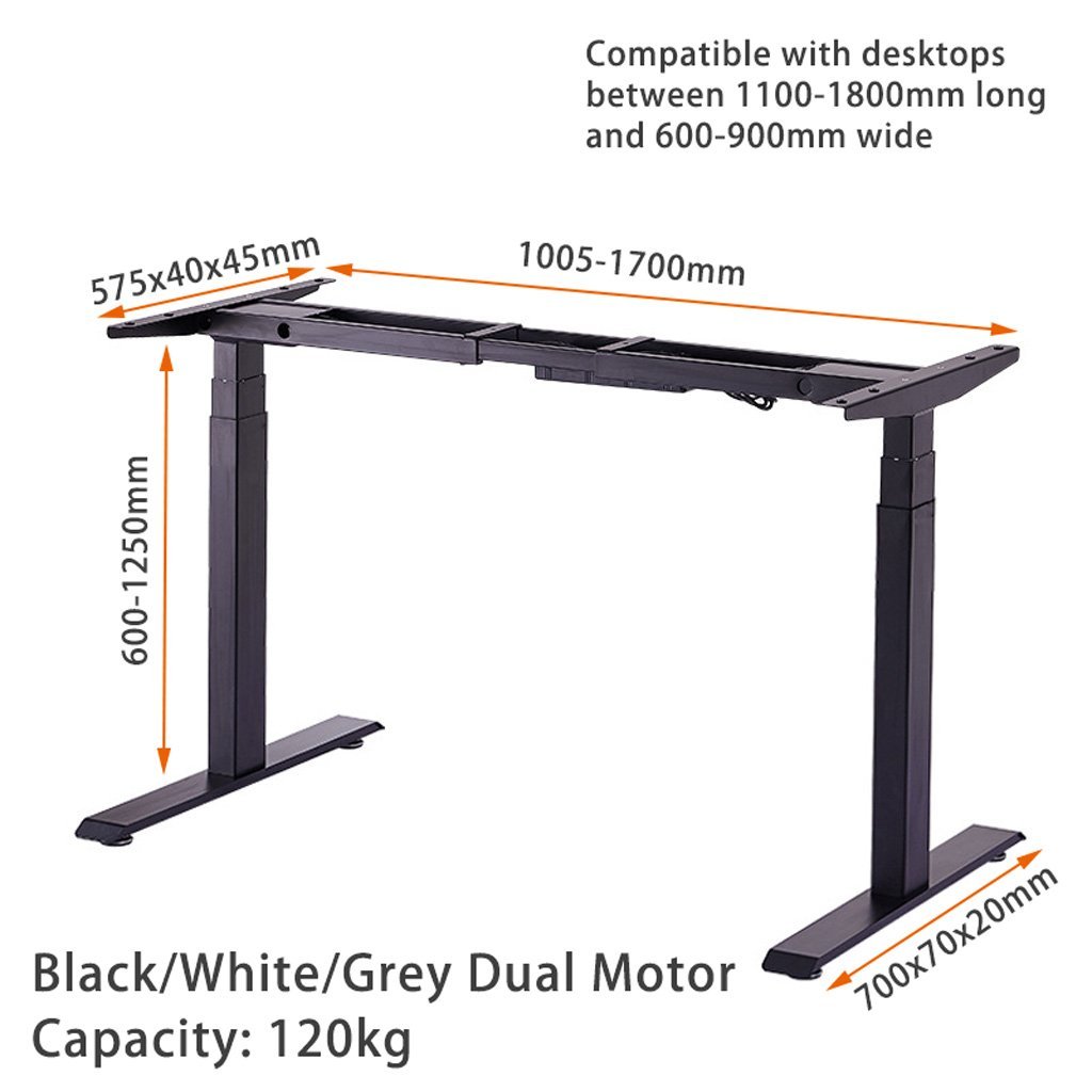 140cm Standing Desk Height Adjustable Sit Stand Motorised White Dual Motors Frame Maple Top 3