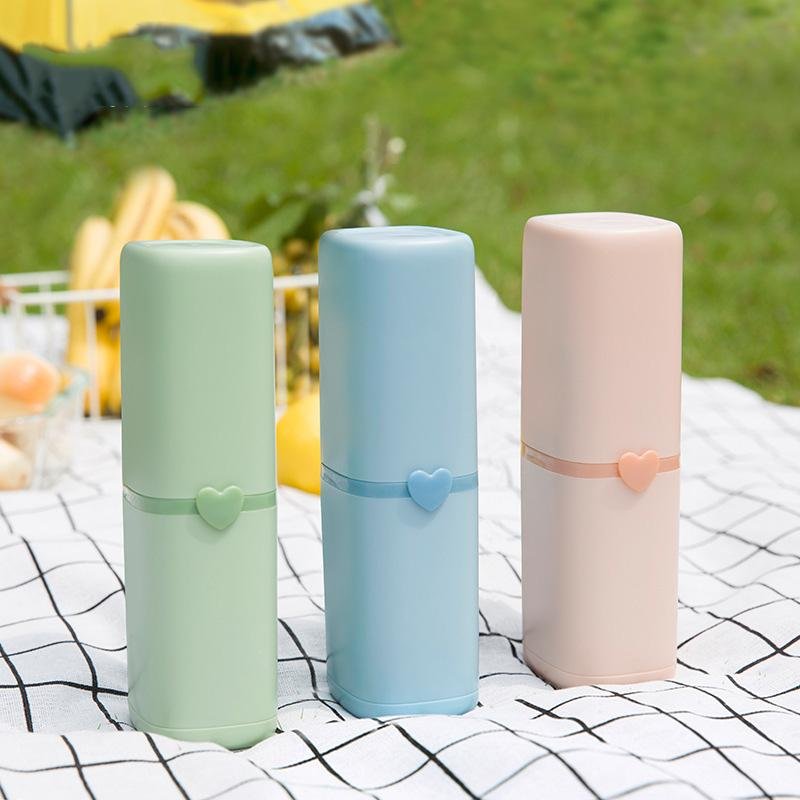 Portable Toothbrush Holder Tooth Mug Toothpaste Cup Bath Travel Box Accessories Set Blue 4