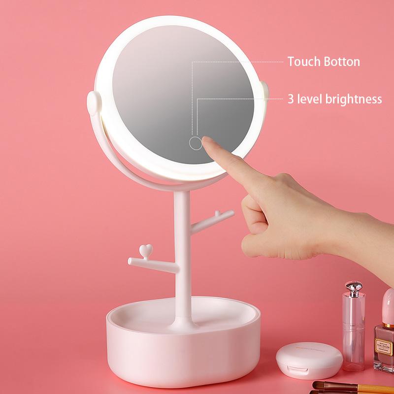 Ecoco Smart LED Light Cosmetic Makeup Mirror USB Touch Screen Home Desk Vanity 360° White 3