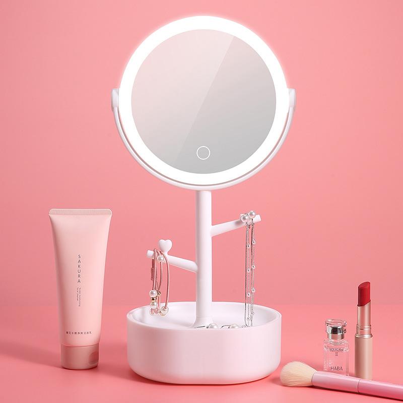 Ecoco Smart LED Light Cosmetic Makeup Mirror USB Touch Screen Home Desk Vanity 360° White 5