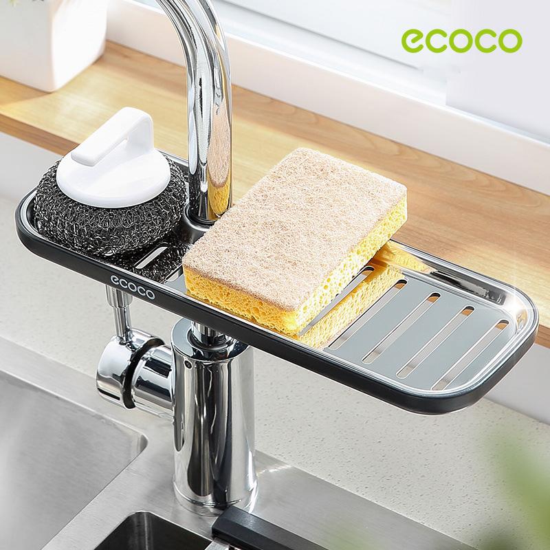 Ecoco Kitchen Drain Holder Sponge Sink Storage Rack Basket Organizer Shelf Bathroom AU 3