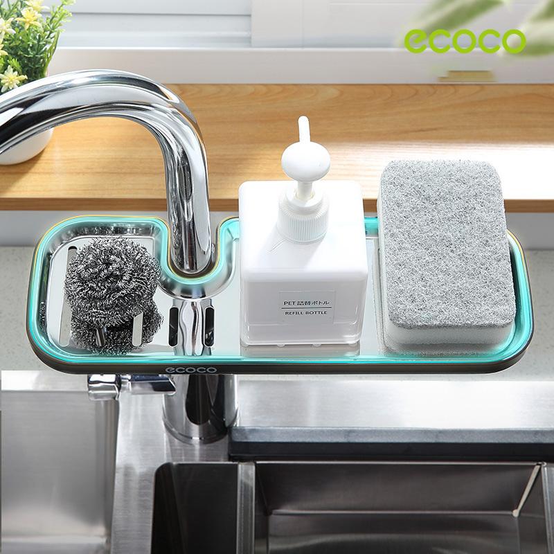 Ecoco Kitchen Drain Holder Sponge Sink Storage Rack Basket Organizer Shelf Bathroom AU 7