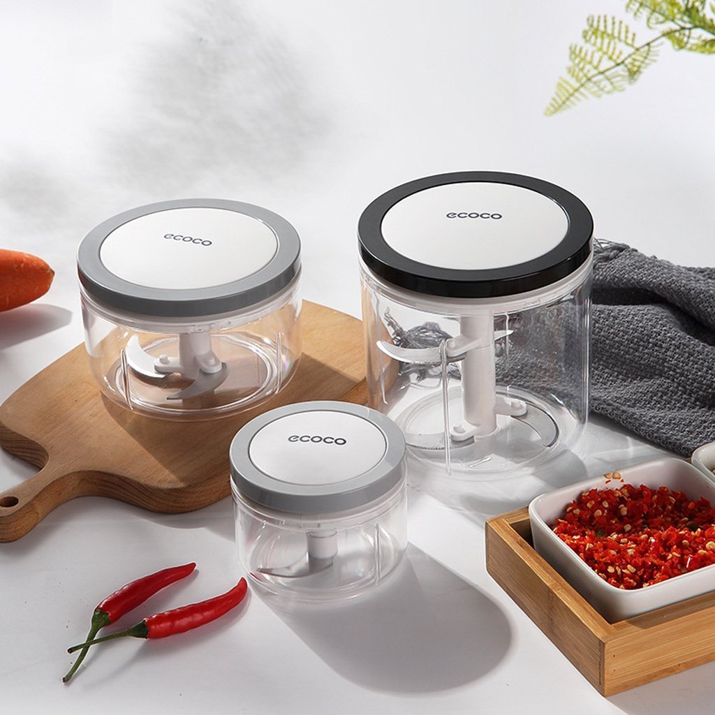 Ecoco 3 Sizes Cutter Set Easy Chopper Mincer Mixer Slicer Dicer Blender Shredder For Onion Garlic Grey 3