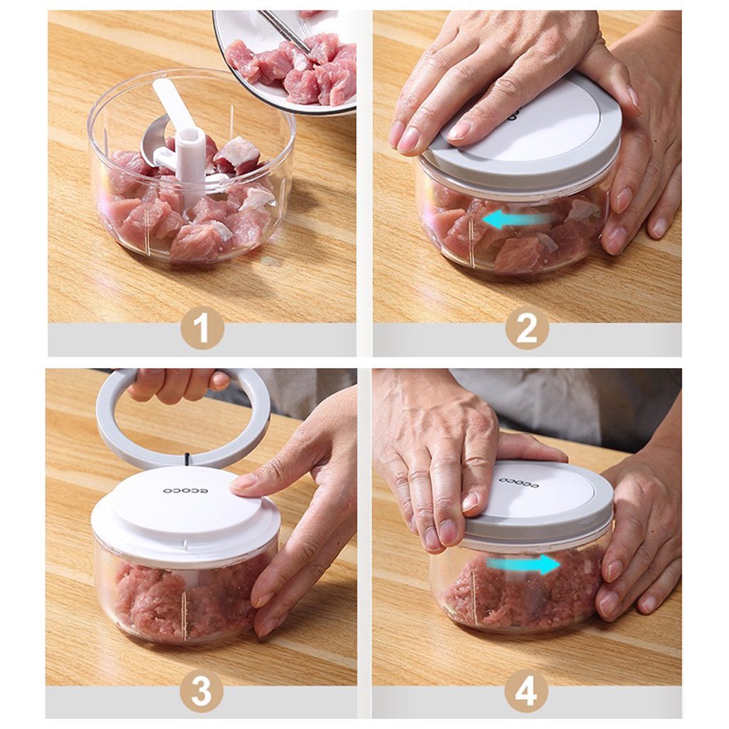Ecoco 3 Sizes Cutter Set Easy Chopper Mincer Mixer Slicer Dicer Blender Shredder For Onion Garlic Grey 7