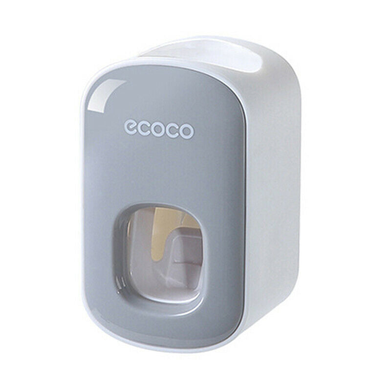 Ecoco Wall mount auto ands Free Toothpaste Dispenser Automatic Toothpaste Squeezer Bathroom Toothpaste Holder Black 13