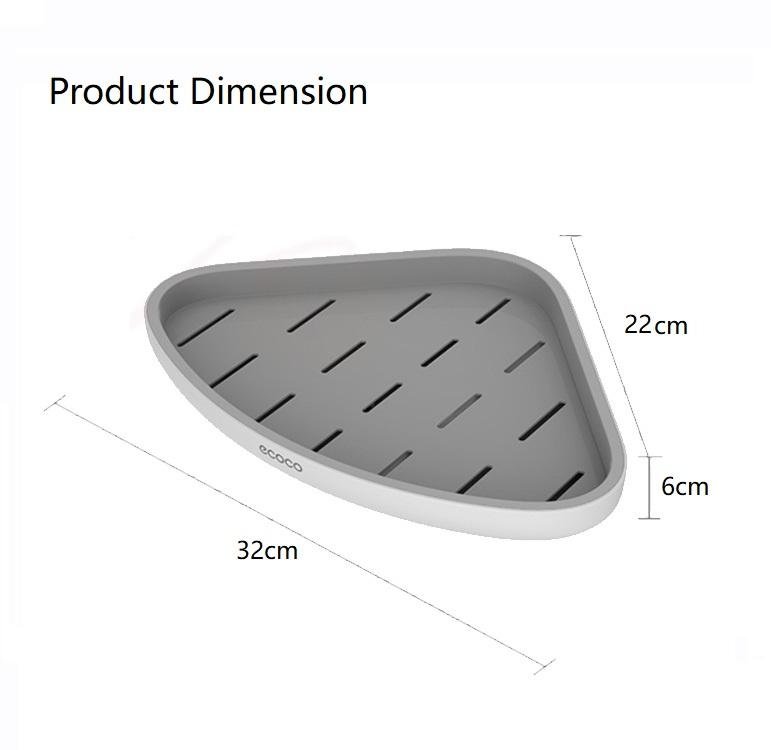Ecoco Bathroom Corner Shower Shelf Corner Shower Caddy Shower Storage Organizer Wall Mounted for Bathroom, Kitchen, Toilet Black 7