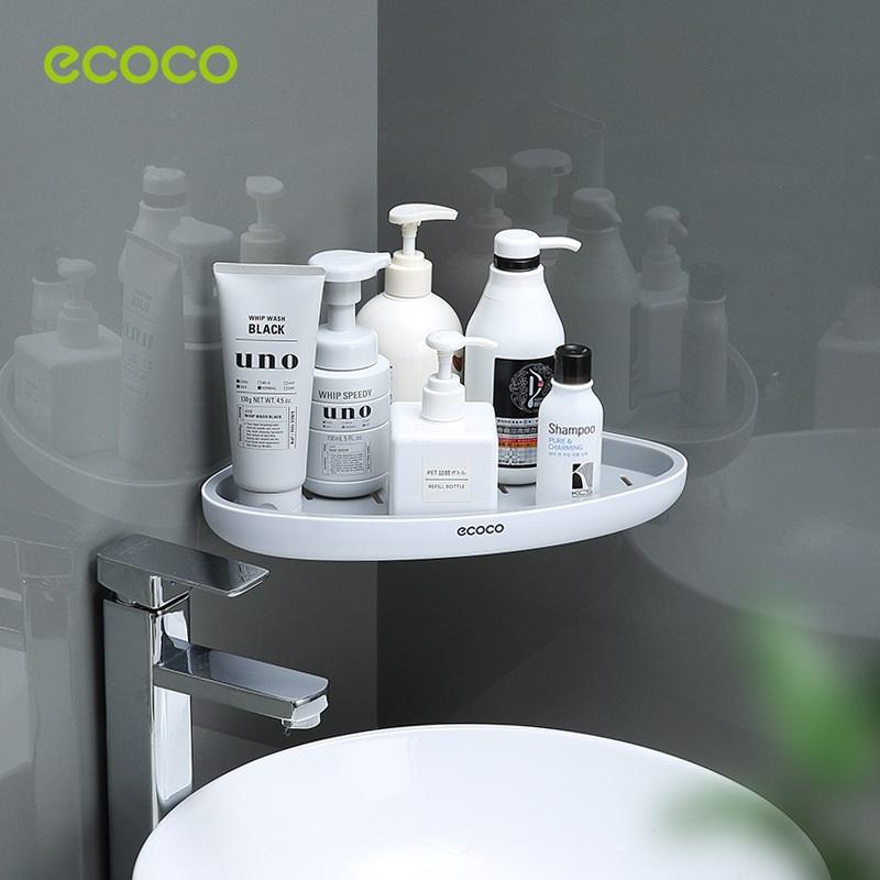 Ecoco Bathroom Corner Shower Shelf Corner Shower Caddy Shower Storage Organizer Wall Mounted for Bathroom, Kitchen, Toilet Grey 4