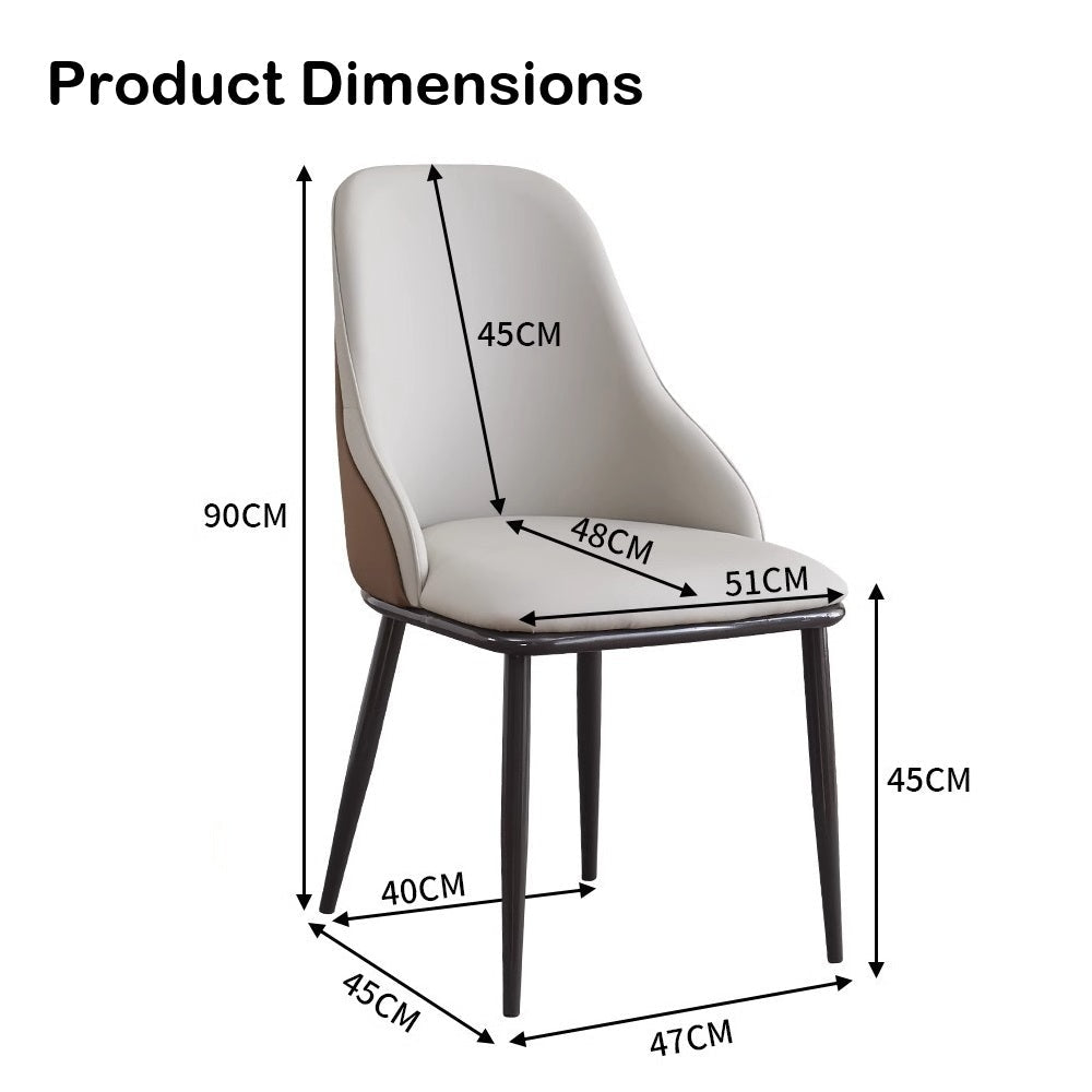 VELLUTO Dining Chair Modern upholstered Leather Kitchen Chairs with armrests Bathtub Chair Leisure Lounge Chair Living Room Bedroom Home Set of 2 (Light Grey Duo) 7