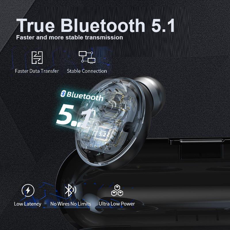Wireless Bluetooth 5.1 Earphones Headphones Earbuds Headset 4