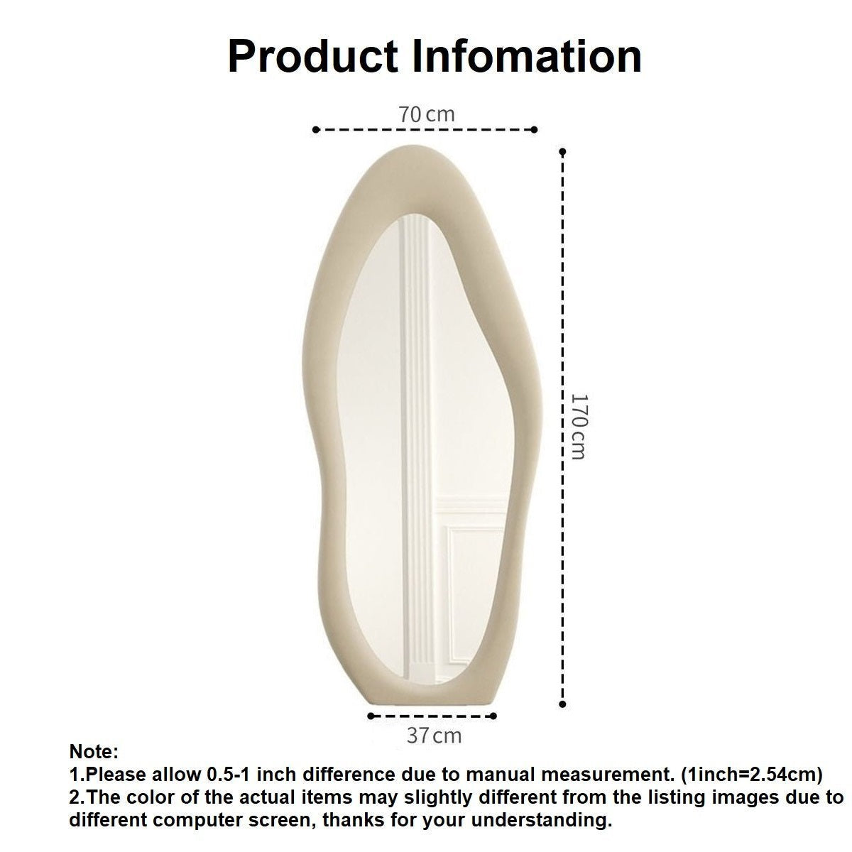 1.7m Standing Maiden Mirror Full Length