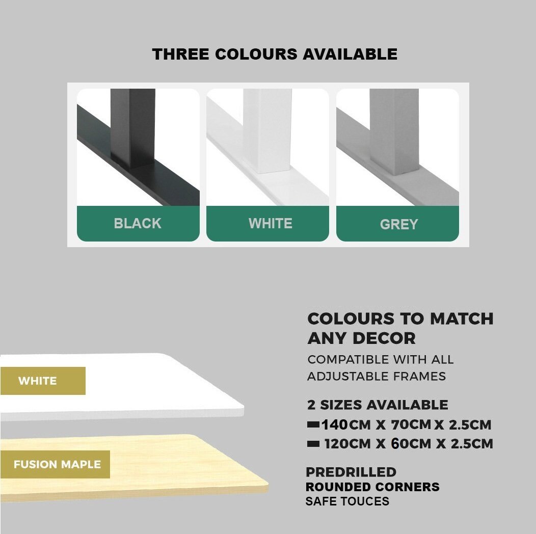 Standing Desk Height Adjustable Sit Stand Motorised Single Motor Frame Only Black 5