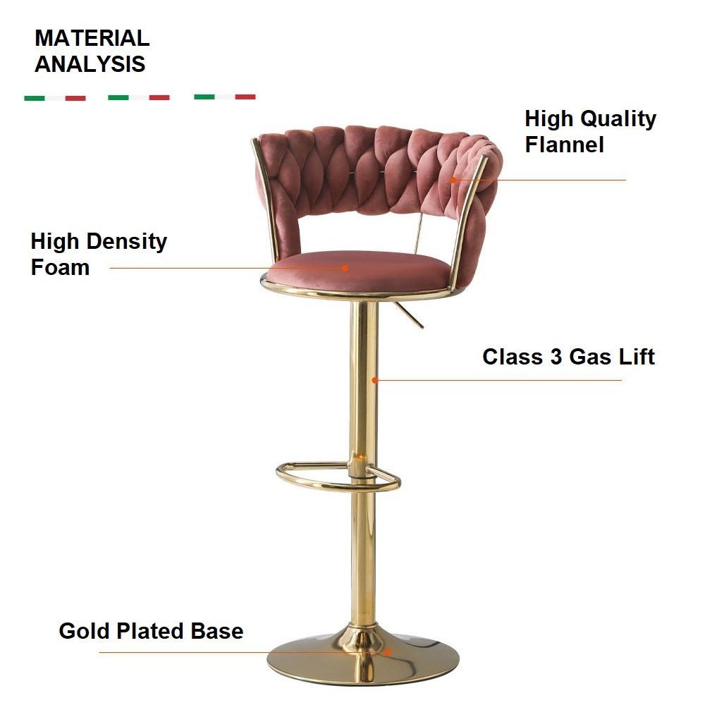 SERENITà Ivory Velvet Seat Kitchen Breakfast Bar Stools Counter Height Barstools with Back Cushioned Chairs for Home Bar x2 6