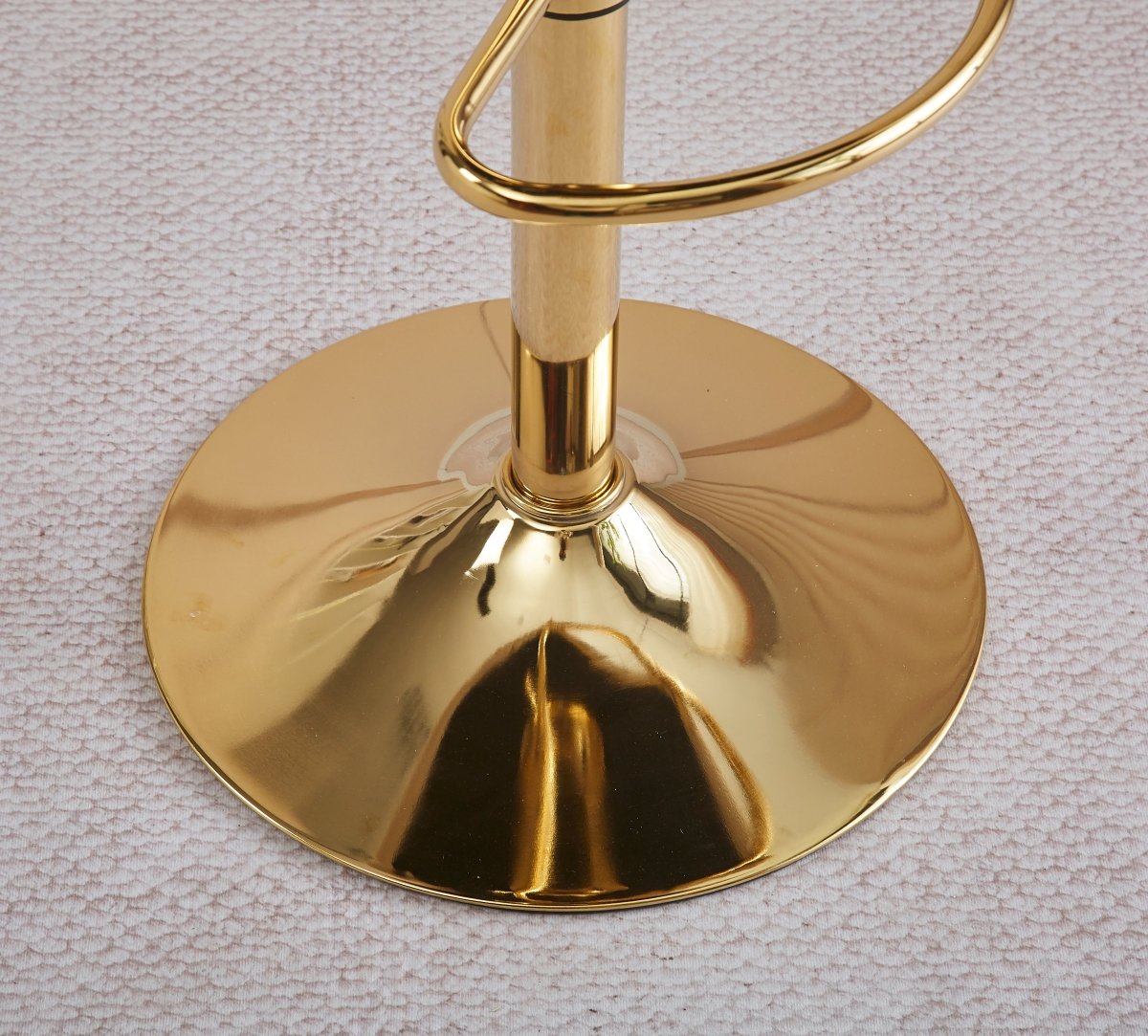 2x Height Adjustable Blue Swivel Bar Stool Velvet Golden Round Base Barstools Chairs 7