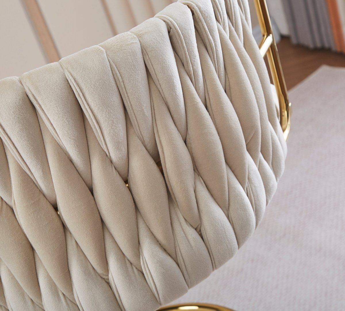 2x Height Adjustable Blue Swivel Bar Stool Velvet Golden Round Base Barstools Chairs 8