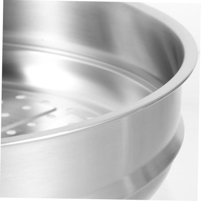 Housoutile 32cm Wok Steamer Dumpling Steamer Steaming Basket for Pot Dedicated Silver Accessories Stainless Steel Basket 4