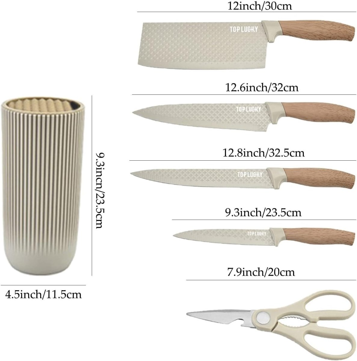 6-Piece Kitchen Knife Set Non-Stick Stainless Steel Blades with Universal Knife Block 4