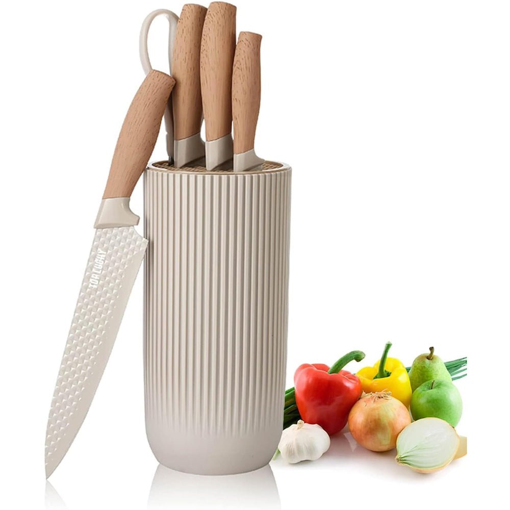 6-Piece Kitchen Knife Set Non-Stick Stainless Steel Blades with Universal Knife Block 5